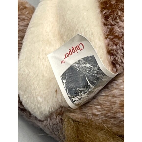 TY Original 1999 Beanie Baby brown black white squirrel Chipper fluffy gold READ - Picture 3 of 4